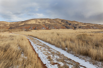 Image showing ranch road in a mountain valley