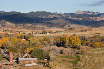 Image showing Colorado mountain village and farmland