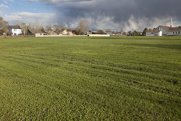 Image showing grass field freshly mowed