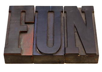 Image showing fun word in letterpress type