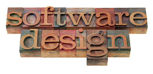 Image showing software design in letterpress type