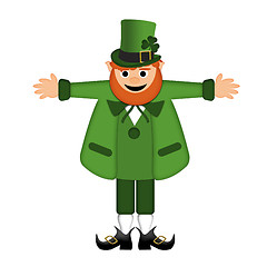Image showing Happy St Patricks Day Leprechaun Arm Stretched