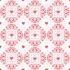 Image showing Valentine's hearts and floral pattern