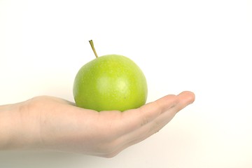 Image showing hand holding apple