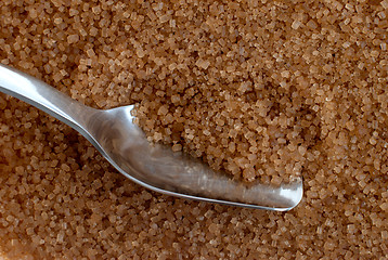 Image showing Browm sugar and spoon