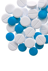 Image showing White and blue pills