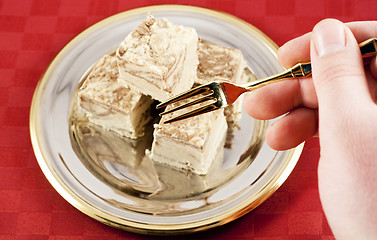 Image showing Eating Halva