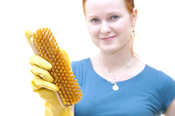 Image showing redhead young woman as a housewhife