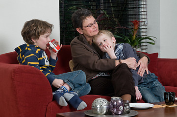 Image showing Family in a livingroom