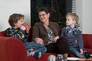 Image showing Family in a livingroom