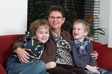 Image showing Family in a livingroom