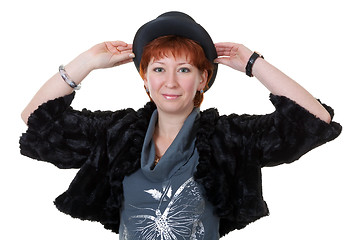 Image showing girl in the bowler hat