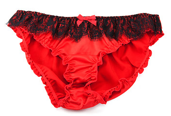 Image showing Female red lace panties