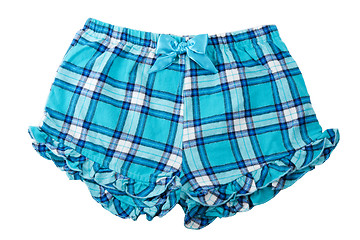 Image showing plaid blue shorts