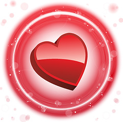 Image showing Happy Valentine's Day Neon Heart Bubbles Background