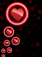 Image showing Red Heart Border with Sparkles and Swirls.