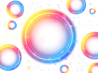 Image showing Rainbow Circle Bubbles background with Sparkles and Swirls.