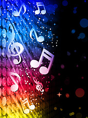 Image showing Party Abstract Colorful Waves on Black Background with Music Not