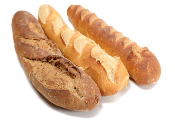 Image showing Three French baguettes