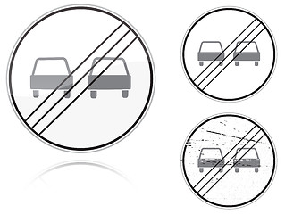 Image showing Variants a End of no passing - road sign