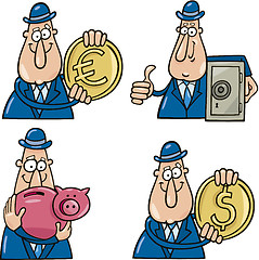 Image showing business cartoons with funny man