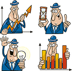 Image showing business cartoons with funny man
