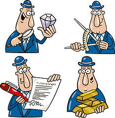 Image showing business cartoons with funny man