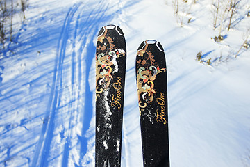 Image showing Downhill skiies