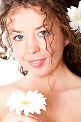 Image showing pretty woman with flower 
