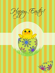 Image showing Happy Easter Chick Hatching Egg