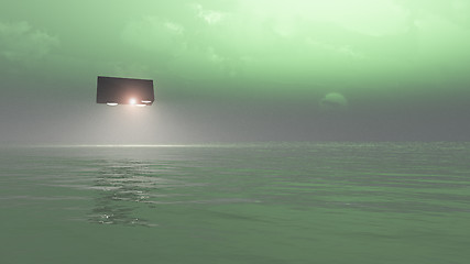 Image showing UFO Over The Sea 