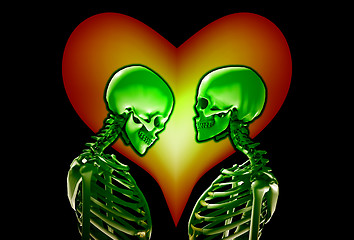 Image showing Skeletons With Love Heart 