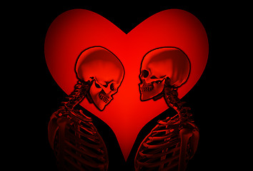 Image showing Skeletons With Love Heart 