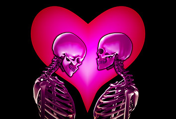 Image showing Skeletons With Love Heart 