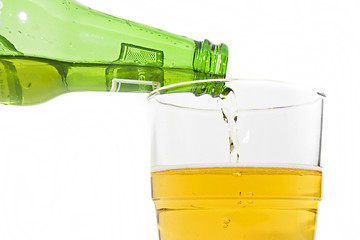 Image showing Pouring beer into a glass