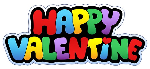 Image showing Happy Valentine cartoon sign