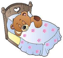 Image showing Cute sleeping teddy bear