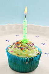 Image showing Candle Cup Cake