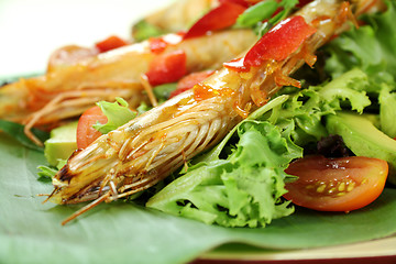 Image showing Chilli Shrimp Skewers