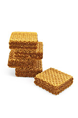 Image showing A stack of waffles