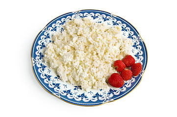 Image showing Cottage cheese with strawberries