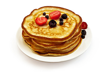 Image showing Pancakes with berries