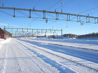 Image showing Railroad in winter