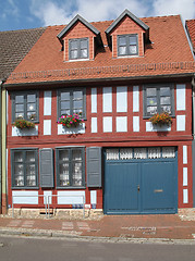 Image showing Renovated half-timbered house