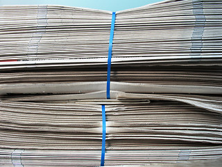 Image showing Bundles of newspapers