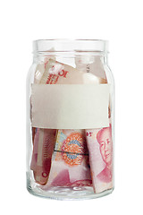 Image showing Chinese currency in a jar