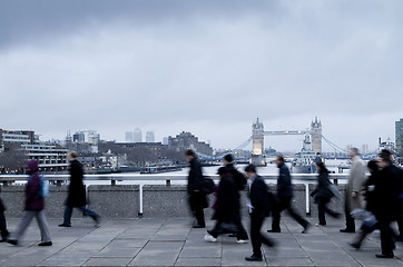 Image showing city workers going to work