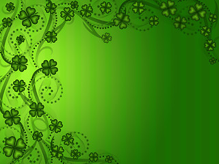 Image showing Lucky Shamrock Four Leaf Clover Background