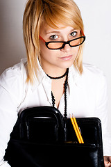 Image showing businesswoman with portfolio 