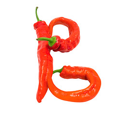 Image showing Letter B composed of chili peppers